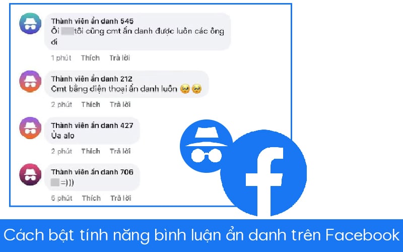 Cách bật tính năng bình luận ẩn danh trên facebook